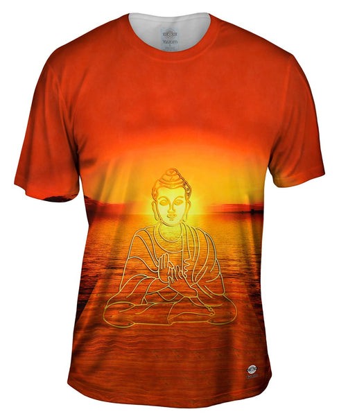 Buddha Deity Sunset Glow Mens T-Shirt