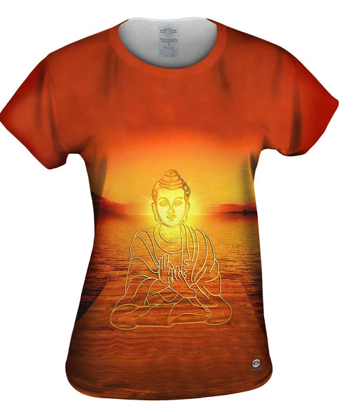 Buddha Deity Sunset Glow Womens Top