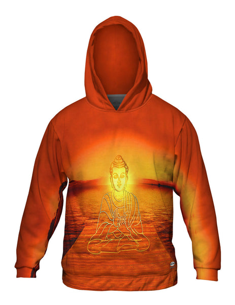 Buddha Deity Sunset Glow Mens Hoodie Sweater