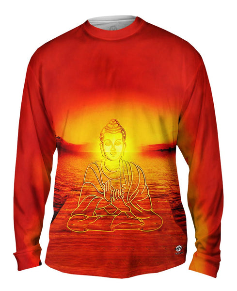 Buddha Deity Sunset Glow Mens Long Sleeve