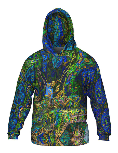 Building Fractal Design Pattern Green Mens Hoodie Sweater