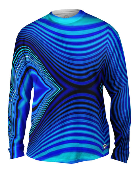 Wave Lines Pattern Abstract Mens Long Sleeve