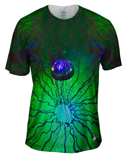 Blue Electric Jelly Fish Mens T-Shirt
