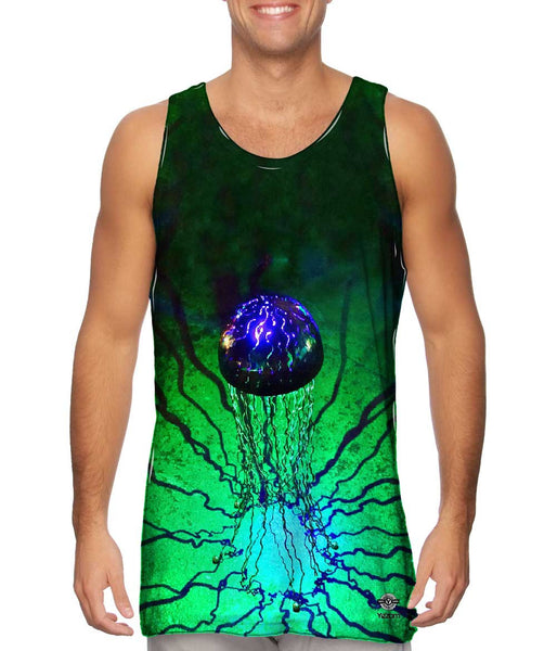 Blue Electric Jelly Fish Mens Tank Top