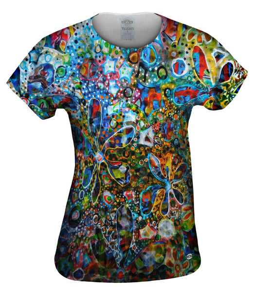 Flower Paint Balls Collage Womens Top