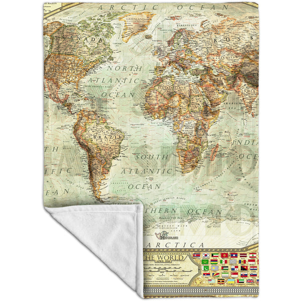 Ash World Map Fleece Blanket