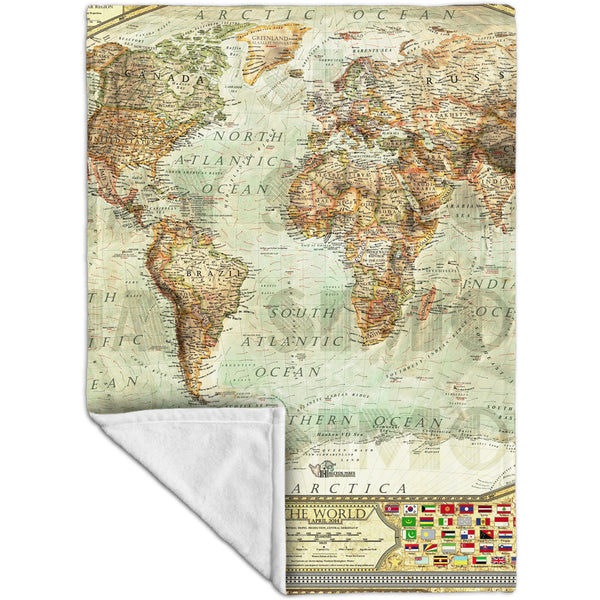 Ash World Map Velveteen (MicroFleece)