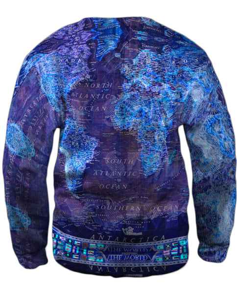 World Map Neon&nbsp;Mens Sweatshirt