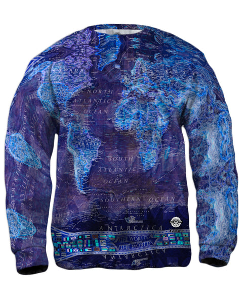 World Map Neon Mens Sweatshirt