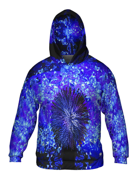 Flower Darkblue Fluorescent Mens Hoodie Sweater