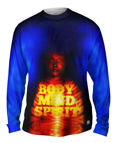 Yoga Buddha Wave Deity Shiva Mens Long Sleeve