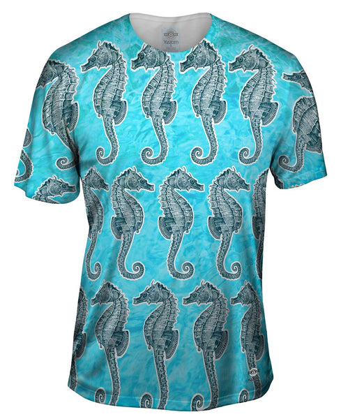 Carefree Seahorse Light Blue Mens T-Shirt
