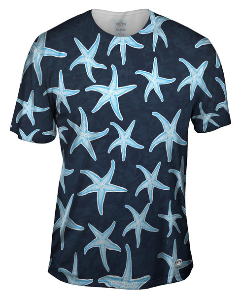 Bouncy Starfish Dark Blue Mens T-Shirt