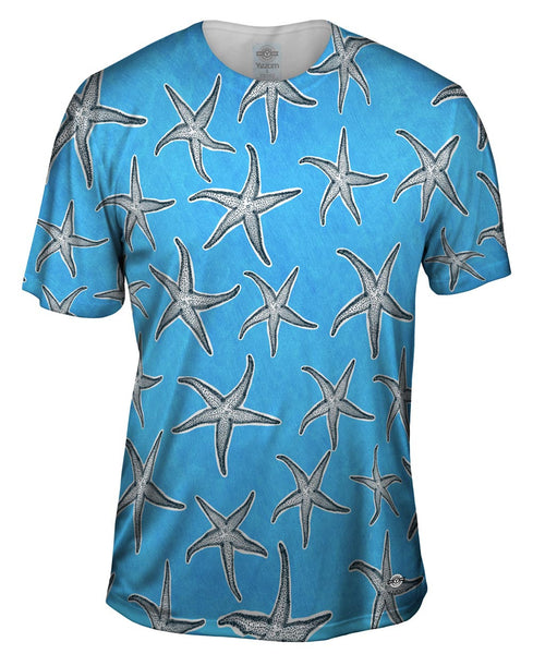 Bubbly Starfish Light Blue Mens T-Shirt