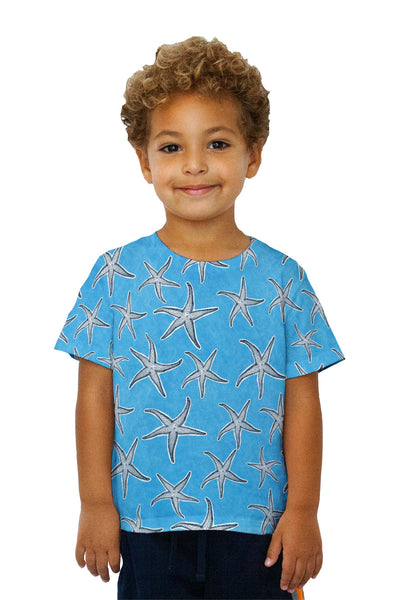 Kids Bubbly Starfish Light Blue Kids T-Shirt