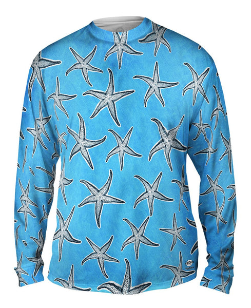 Bubbly Starfish Light Blue Mens Long Sleeve