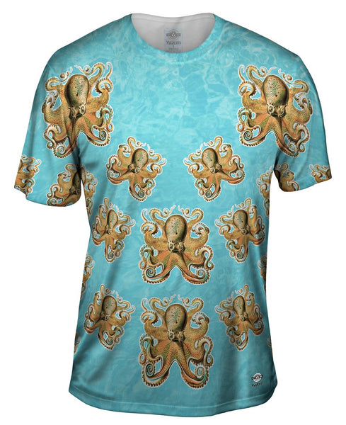 Cheerful Orange Octopus Mens T-Shirt