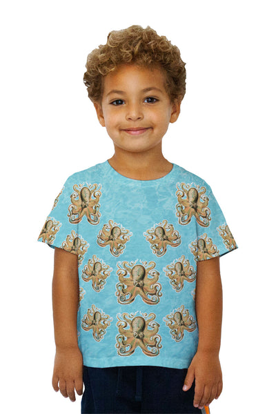 Kids Cheerful Orange Octopus Kids T-Shirt