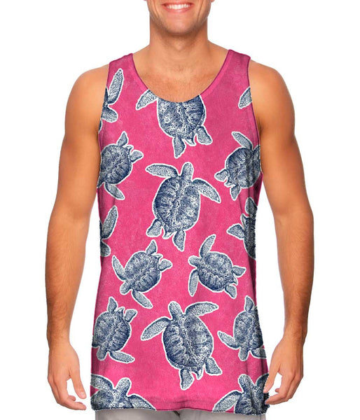 Classic Pink Turtle Mens Tank Top