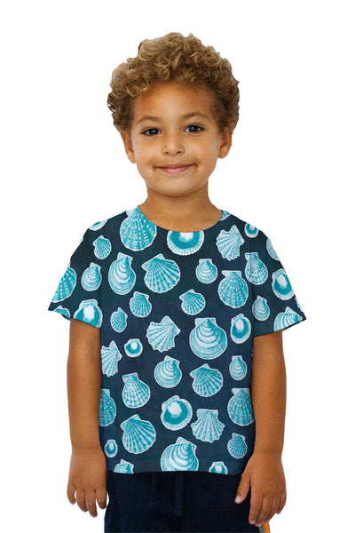 Kids Eager Shells Blue Kids T-Shirt