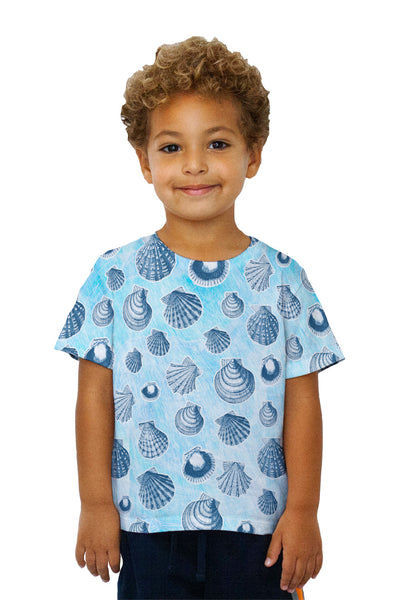 Kids Calm Shells Light Blue Kids T-Shirt
